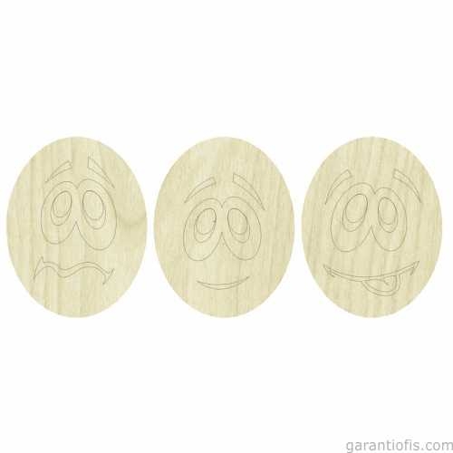 Hobi-Art KD 256 Yüz Figürlü Mini Ahşap Obje - 1