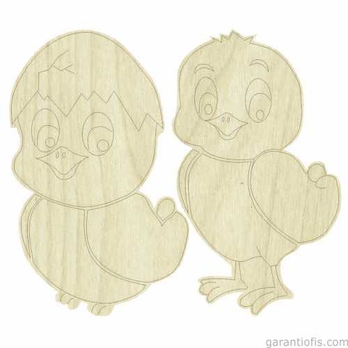 Hobi-Art KD 258 Civciv Figürlü Mini Ahşap Obje - 1