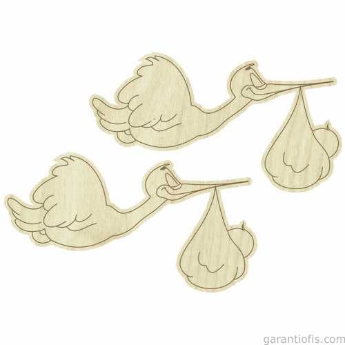 Hobi-Art KD 261 Leylek Figürlü Mini Ahşap Obje - 1