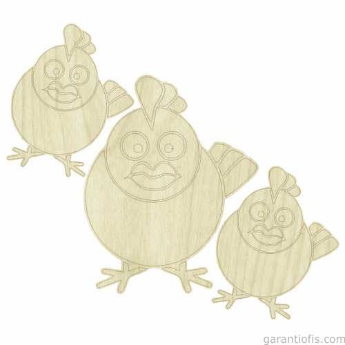 Hobi-Art KD 263 Tavuk Figürlü Mini Ahşap Obje - 1