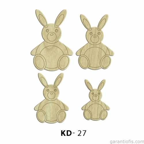 Hobi-Art KD 27 - Tavşan Dekoratif Mini Ahşap Obje - 1