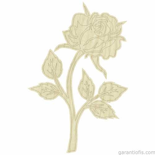 Hobi-Art KD 270 Gül Figürlü Mini Ahşap Obje - 1