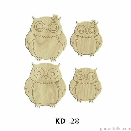 Hobi-Art KD 28 - Baykuş Dekoratif Mini Ahşap Obje - 1