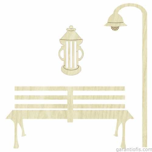 Hobi-Art KD 285 Bank Figürlü Mini Ahşap Obje - 1