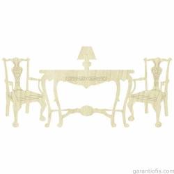 Hobi-Art KD 287 Masa ve Sandalye Figürlü Mini Ahşap Obje