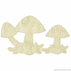 Hobi-Art KD 292 Mantar Figürlü Mini Ahşap Obje