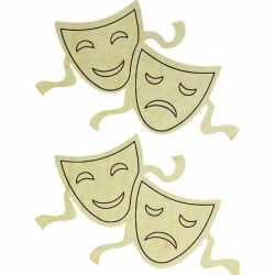 Hobi-Art KD 298 Tiyatro Maskesi Figürlü Mini Ahşap Obje