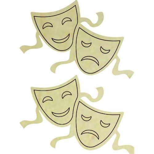 Hobi-Art KD 298 Tiyatro Maskesi Figürlü Mini Ahşap Obje - 1