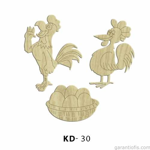 Hobi-Art KD 30 - Kümes Seti Dekoratif Mini Ahşap Obje - 1