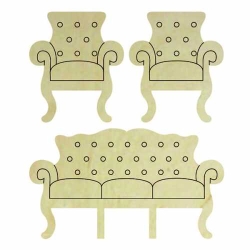 Hobi-Art KD 302 Koltuk Takımı Figürlü Mini Ahşap Obje