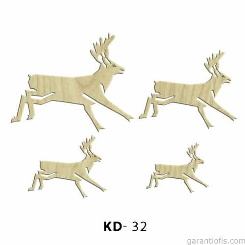 Hobi-Art KD 32 - Geyik Dekoratif Mini Ahşap Obje - 1