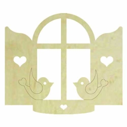 Hobi-Art KD 320 Pencere Figürlü Mini Ahşap Obje