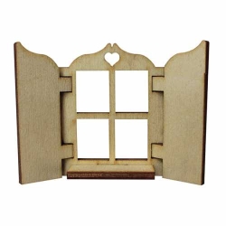 Hobi-Art KD 322 Pencere Figürlü Mini Ahşap Obje