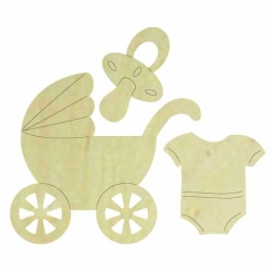 Hobi-Art KD 323 Bebek Ürünleri Figürlü Mini Ahşap Obje