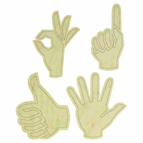 Hobi-Art KD 324 El İşaretleri Figürlü Mini Ahşap Obje - 1