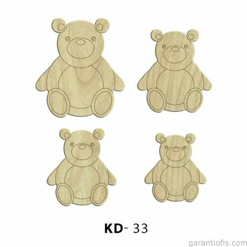 Hobi-Art KD 33 - Ayıcık Dekoratif Mini Ahşap Obje - 1