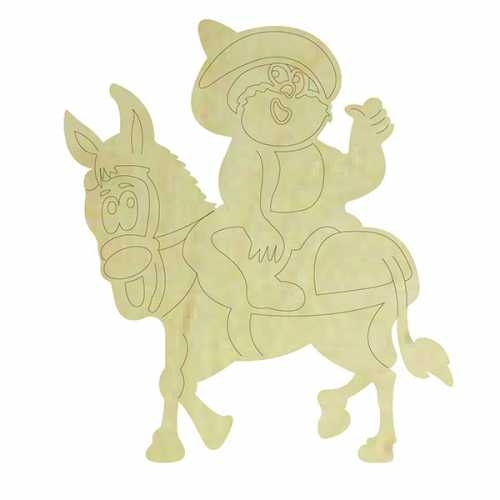 Hobi-Art KD 339 Nasreddin Hoca ve Eşeği Figürlü Mini Ahşap Obje - 1