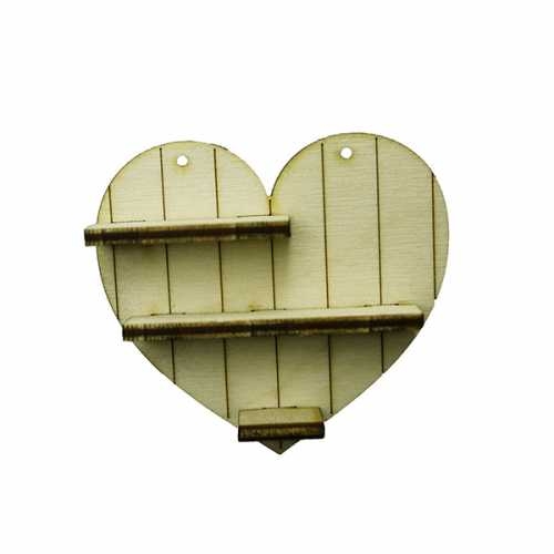 Hobi-Art KD 341 Kalp Figürlü Mini Ahşap Obje - 1