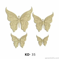 Hobi-Art KD 35 - Kelebekler Dekoratif Mini Ahşap Obje - Thumbnail