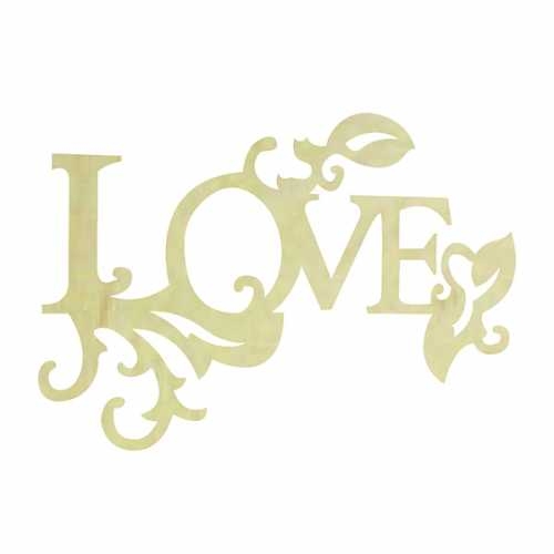 Hobi-Art KD 353 Love Yazılı Mini Ahşap Obje - 1