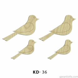 Hobi-Art KD 36 - Kuşlar Dekoratif Mini Ahşap Obje - Thumbnail