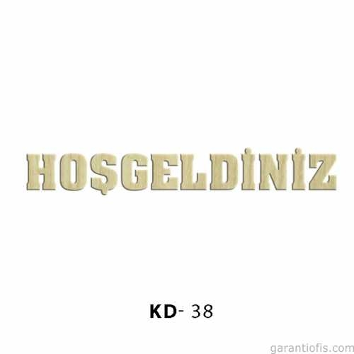 Hobi-Art KD 38 - Hoşgeldiniz Yazılı Dekoratif Mini Ahşap Obje - 1