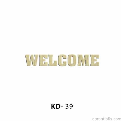 Hobi-Art KD 39 - Welcome Yazılı Dekoratif Mini Ahşap Obje - 1