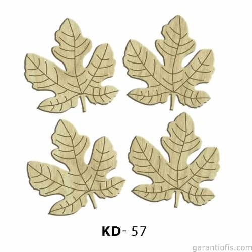 Hobi-Art KD 57 - Yapraklar Dekoratif Mini Ahşap Obje - 1