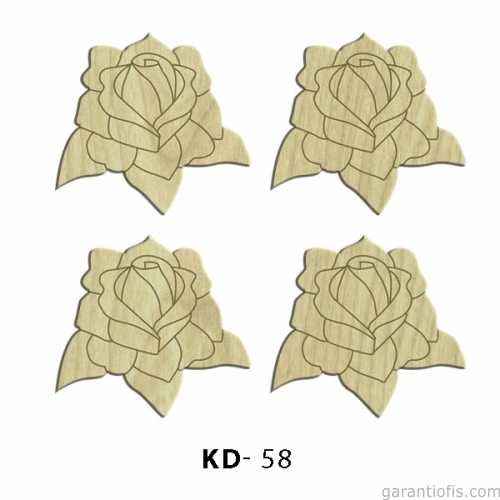 Hobi-Art KD 58 - Güller Dekoratif Mini Ahşap Obje - 1