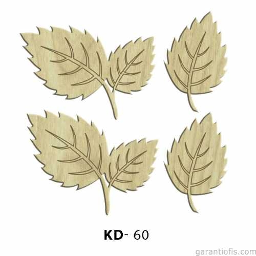 Hobi-Art KD 60 - Yaprak Tasarımlı Dekoratif Mini Ahşap Obje - 1