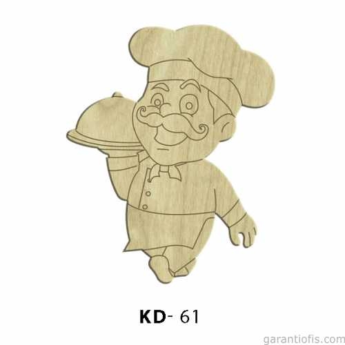 Hobi-Art KD 61 - Aşçıbaşı Tasarımlı Dekoratif Mini Ahşap Obje - 1