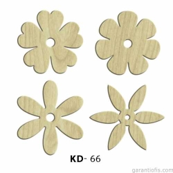 Hobi-Art KD 66 - Çiçek Tasarımlı Dekoratif Mini Ahşap Obje - 1