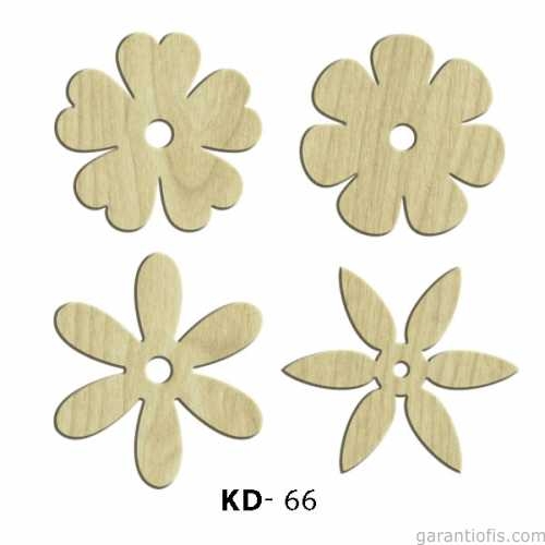 Hobi-Art KD 66 - Çiçek Tasarımlı Dekoratif Mini Ahşap Obje - 1