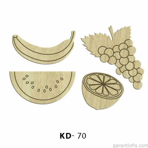 Hobi-Art KD 70 - Meyve Seti Dekoratif Mini Ahşap Obje - 1