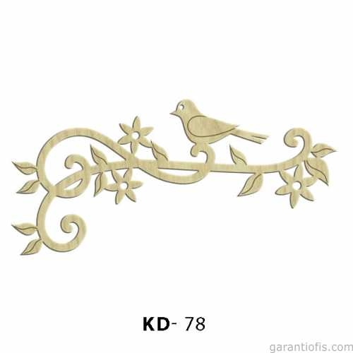Hobi-Art KD 78 - Daldaki Kuş Dekoratif Mini Ahşap Obje - 1