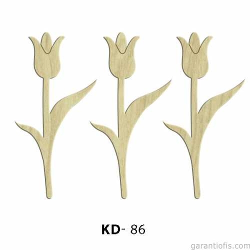 Hobi-Art KD 86 - Lale Şeklinde Dekoratif Mini Ahşap Süs Obje - 1
