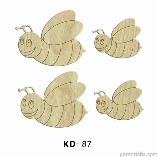 Hobi-Art KD 87 - Arı Şeklinde Dekoratif Mini Ahşap Süs Obje - 1