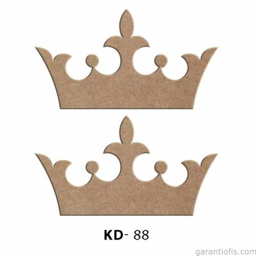 Hobi-Art KD 88 - Taç Şeklinde Dekoratif Mini Ahşap Süs Obje - 1