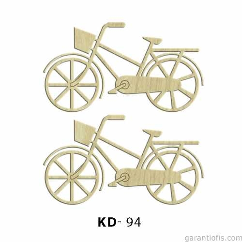 Hobi-Art KD 94 - Bisiklet Şeklinde Dekoratif Mini Ahşap Süs Objeler - 1