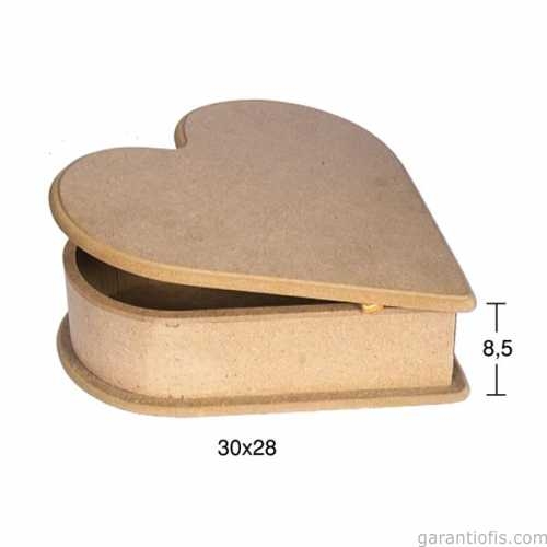 Hobi-Art KU 234 Boyanabilir Ahşap Kalp Şeklinde Kutu - 1