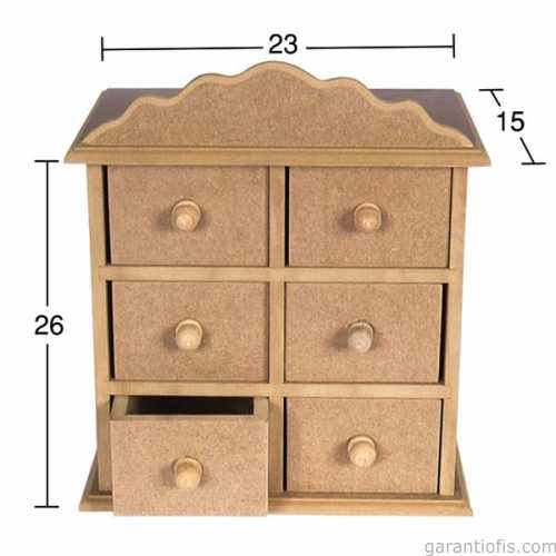 Hobi-Art KU 275 Boyanabilir Ahşap Mini Çekmeceli Sandık - 1