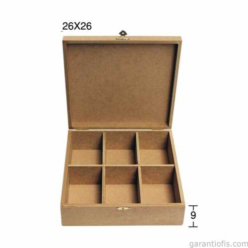 Hobi-Art KU 325 Boyanabilir MDF İç Bölmeli Kutu - 1