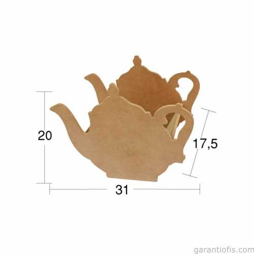 Hobi-art Ku 361 Boyanabilir Çaydanlık Tasarımlı Ahşap Kutu