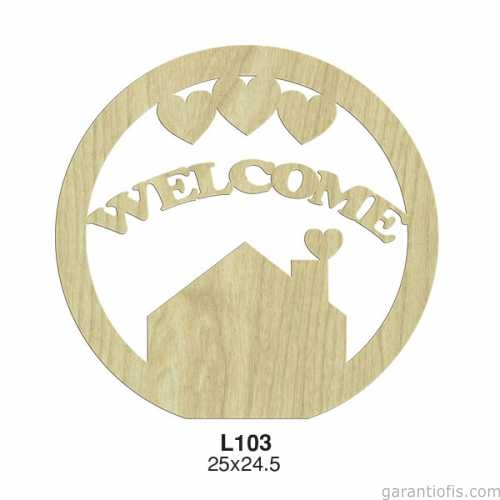 Hobi-Art L 103 Lazer Kesim Welcome Yazılı Kapı Süsü - 1