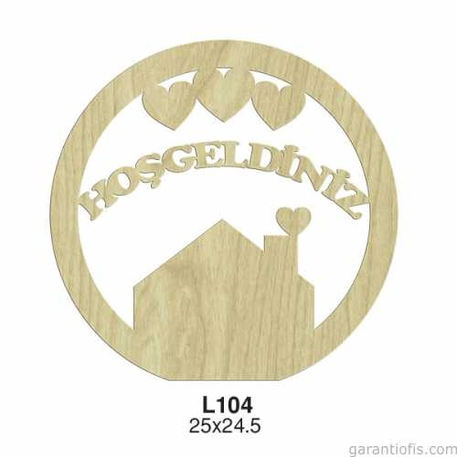 Hobi-Art L 104 Lazer Kesim Hoşgeldiniz Yazılı Kapı Süsü - 1