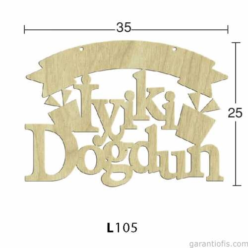 Hobi-Art L 105 Lazer Kesim İyi ki Doğdun Yazılı Süs - 1