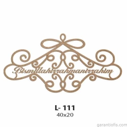 Hobi-Art L 111 Lazer Kesim Özel Tasarımlı Besmele Yazılı Süs