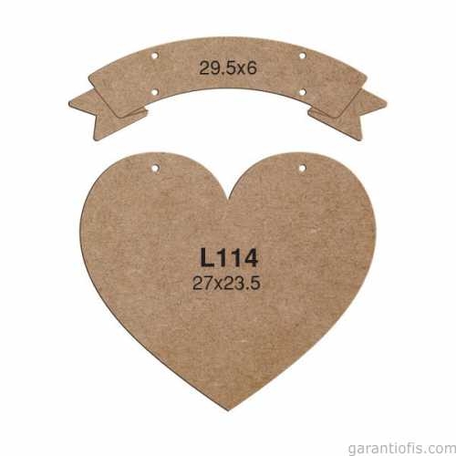 Hobi-Art L 114 Lazer Kesim Kalp Tasarımlı Duvar Süsü - 1