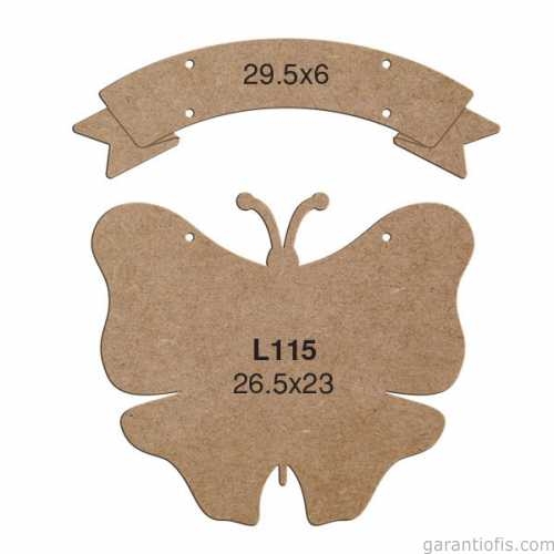 Hobi-Art L 115 Lazer Kesim Kelebek Tasarımlı Duvar Süsü - 1