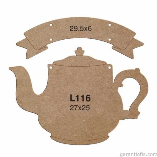 Hobi-Art L 116 Lazer Kesim Çaydanlık Tasarımlı Duvar Süsü - 1